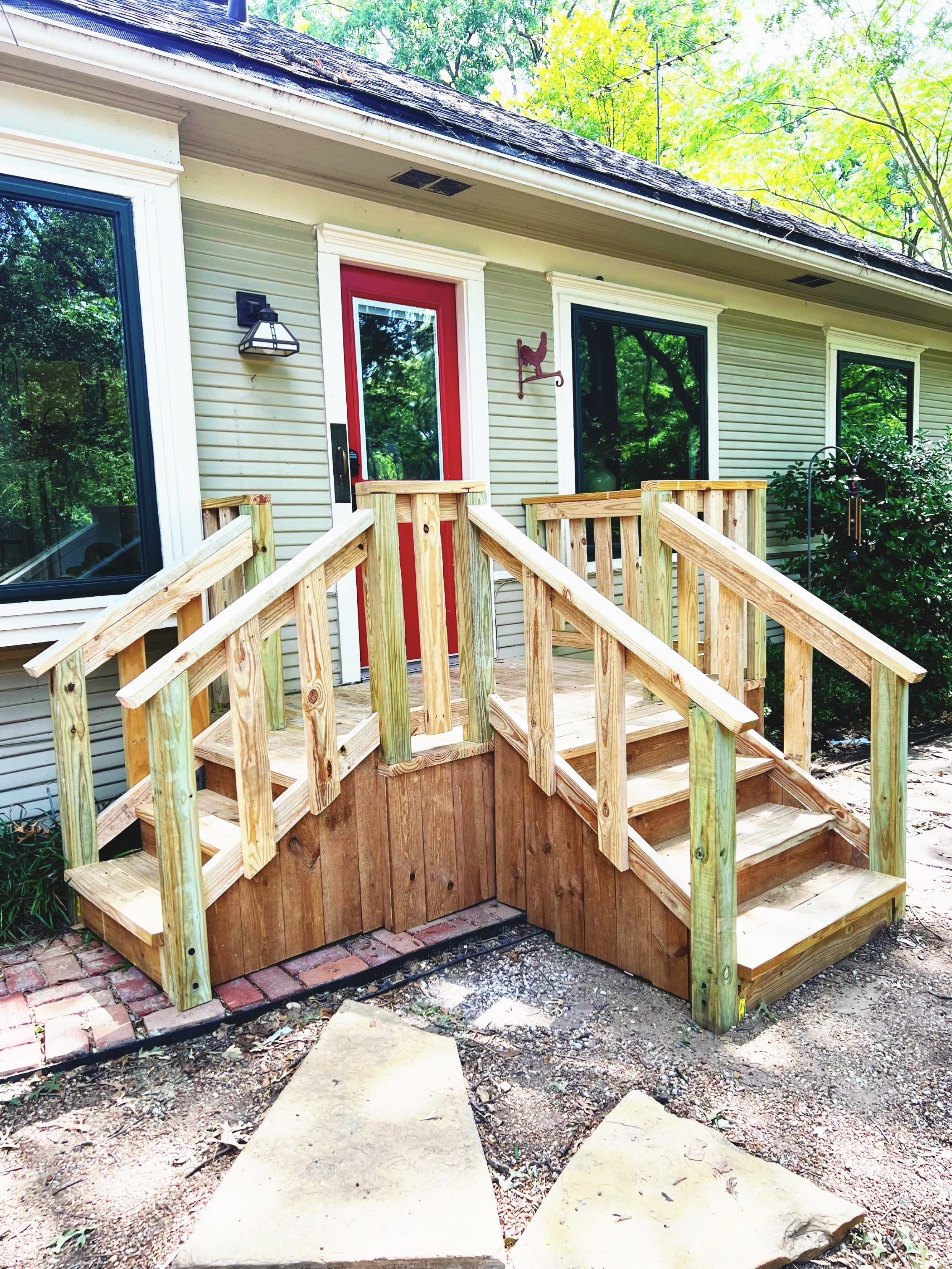 Custom Back Porch with Stairs Photo